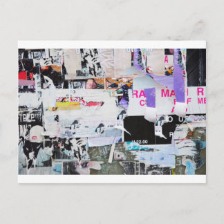 Cartão Postal Papel rasgado estilo de Banksy da parede dos