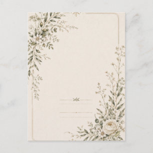 Cartão Postal Papelaria de Casamento com Charme Botânico Natural