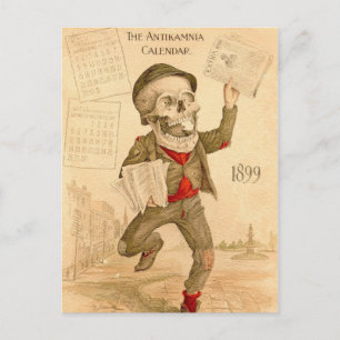 Cartão Postal Paperboy Esqueletal