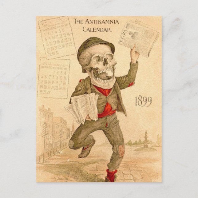 Cartão Postal Paperboy Esqueletal (Frente)