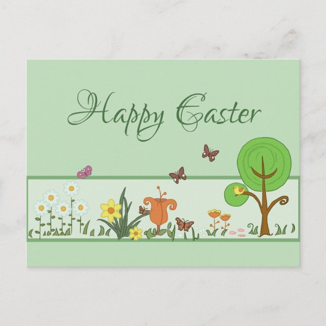 Cartão Postal Papierfrühling Ostern (Frente)