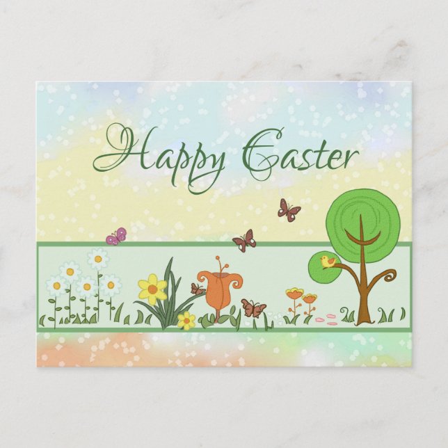 Cartão Postal Papierfrühling Ostern Postkarte (Frente)