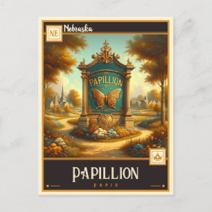 Cartão Postal Papillion, Nebraska Vintage