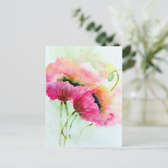 Cartão postal - Papoulas (Em pé/Frente)