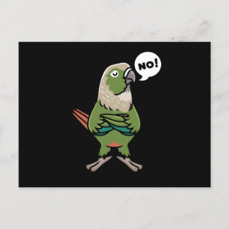 Cartão Postal Paquete Verde Cheek Conure de Mão Verde