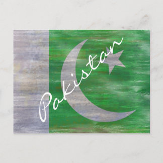 Cartão Postal Paquistanês aflita bandeira paquistanesa