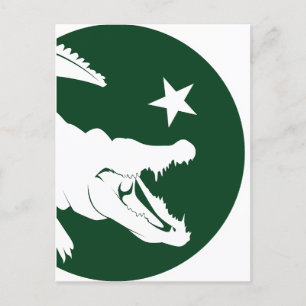Cartão Postal Paquistão Crocodilo Paquistanês Bandeira Animal Na