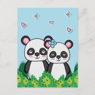 Cartão Postal Par de Pandas