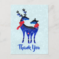 Par de renas azuis nórdicas de Natal Obrigado