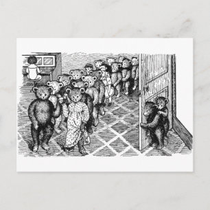 Cartão Postal Par de Ursinhos se Unem para a Dança