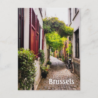Cartão postal para a antiga rua Bruxelas Bélgica