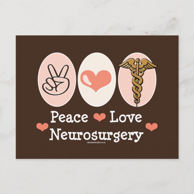 Cartão postal para a neurocirurgia do Peace Love (Frente)