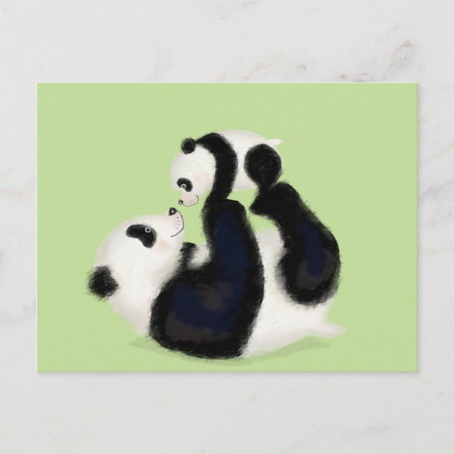 Cartão postal para a Panda e o filhote (Frente)