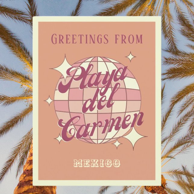 Cartão postal para a Playa del Carmen Mexico Retro (Criador carregado)