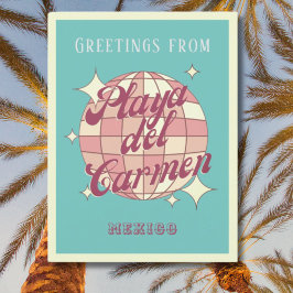 Cartão postal para a Playa del Carmen Mexico Retro