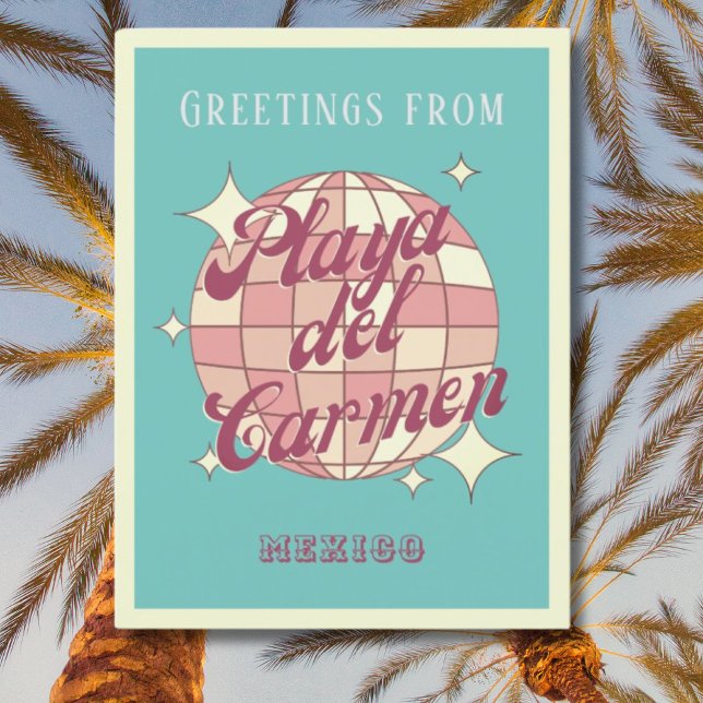 Cartão postal para a Playa del Carmen Mexico Retro (Criador carregado)