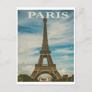 Cartão postal para a Viagens vintage Paris Eiffel 