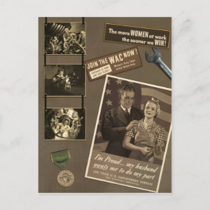 Cartão postal para as mulheres trabalhadoras WWII