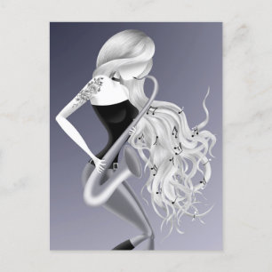 Cartão postal para cinzas monocromáticas da Lady S