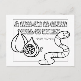 Cartão Postal para Colorir com Provérbio Zulu