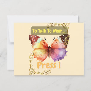Cartão Postal Para Falar Com A Mãe, Pressione 1