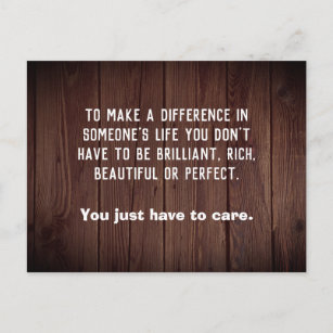 Cartão Postal Para fazer a diferença na madeira de vida de algué