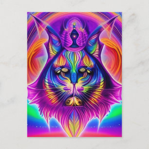 cartão postal para gatos místicos