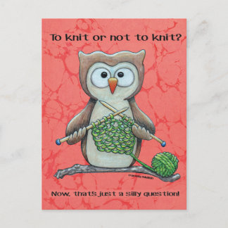 Cartão Postal Para Knit ou Não para Knit Owl