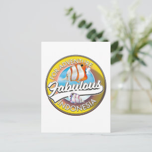 Cartão Postal Para logo de Indonésia Fabulosa para Aventura
