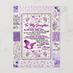 Cartão Postal Para minha filha, minha menina, eu te amo para sem