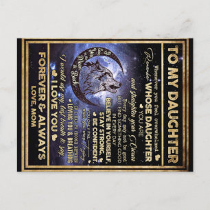 Cartão Postal Para Minha Filha Wolf Aniversário Presente, Engraç