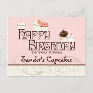 Cartão postal para o Cupcake de Aniversário Feliz