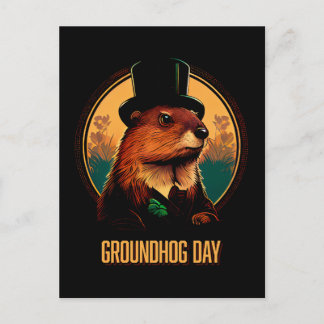 Cartão postal para o Dia da Groundhog