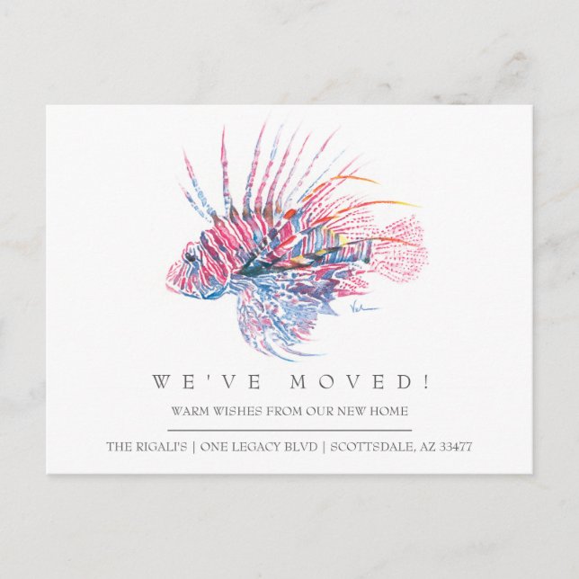 Cartão Postal Para o novo anúncio de mudança de casa na praia (Frente)