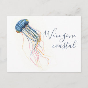 Cartão Postal Para o novo anúncio de mudança de casa na praia