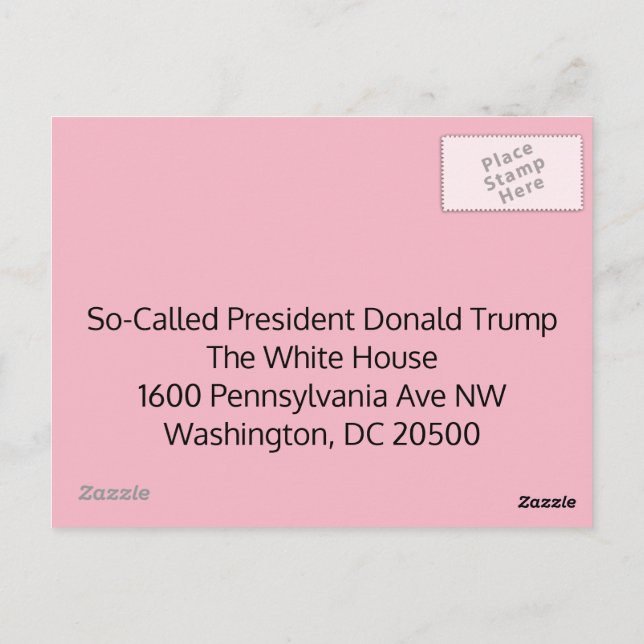 Cartão postal para o Presidente Trump (Verso)