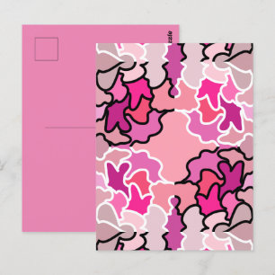 Cartão Postal Para o Rosa Arte de Padrão Geométrico de Meados do