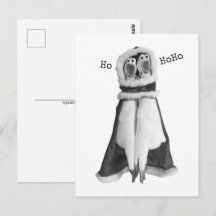 Cartão postal para Papais noeis de frango de borra