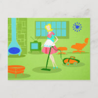 Cartão postal para Parteira Retro-meio século Mode