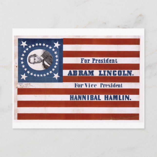 Cartão Postal Para presidente, Abram Lincoln (Frente)
