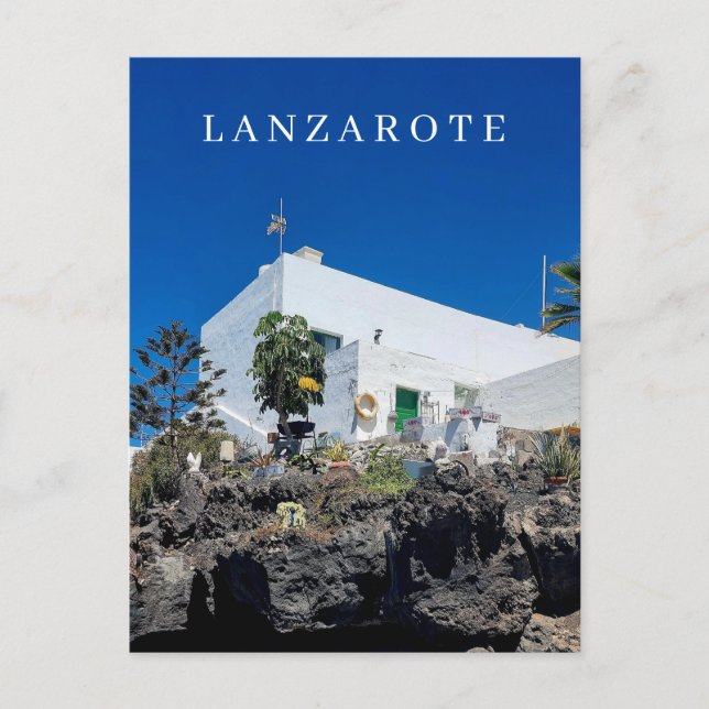 Cartão postal para visão da casa branca Lanzarote (Frente)
