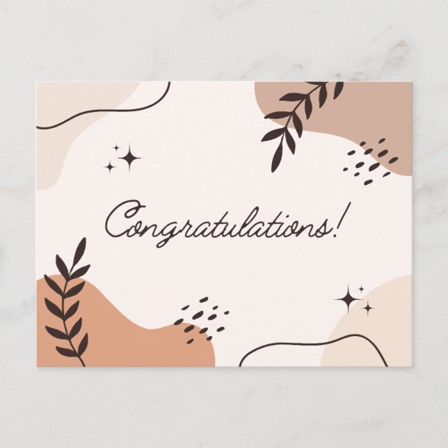 Cartão Postal parabéns abstrato (Frente)