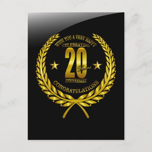 Cartão Postal Parabéns ao 20 (Frente)