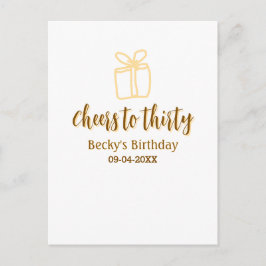 Cartão Postal Parabéns aos trinta presentes pastéis de aniversár