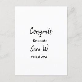 Cartão Postal Parabéns classe de nome de ano de adição escola co