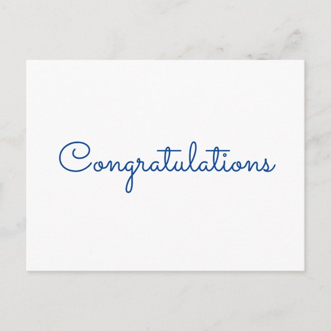 Cartão Postal parabéns com o mínimo de estilo de texto simples (Frente)