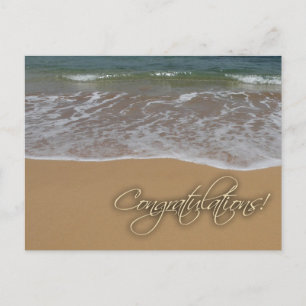 Cartão Postal Parabéns com tema de praia