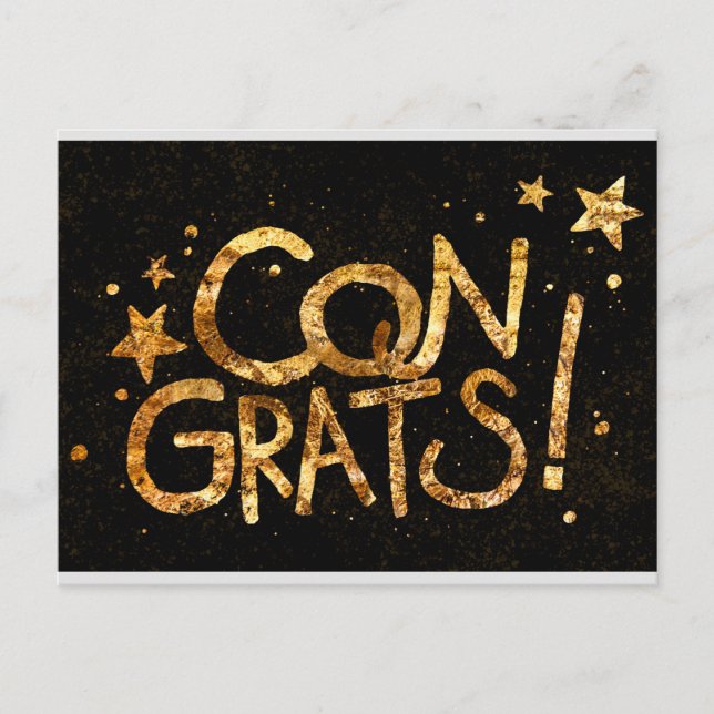 Cartão Postal Parabéns! comemoração (Frente)