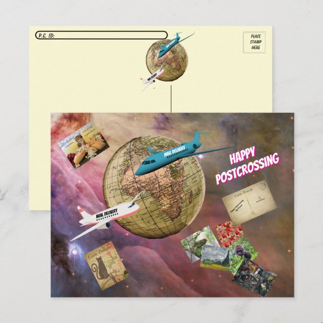 Cartão Postal Parabéns - Correio Ao Redor Do Mundo (Frente/Verso)