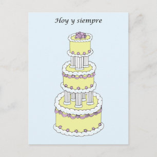 Cartão Postal Parabéns de Casamento Espanhol